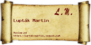 Lupták Martin névjegykártya